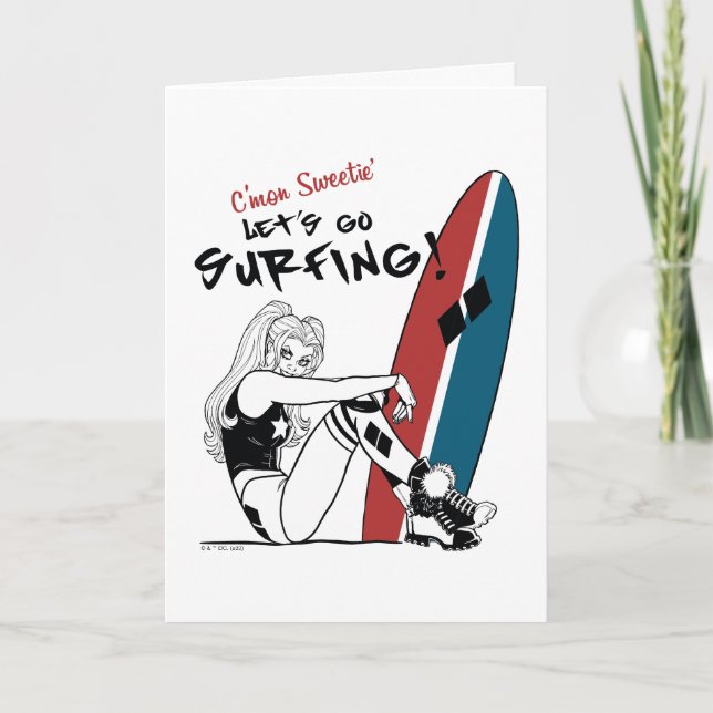 Harley Quinn - Let's Go Surfing Card (Front)
