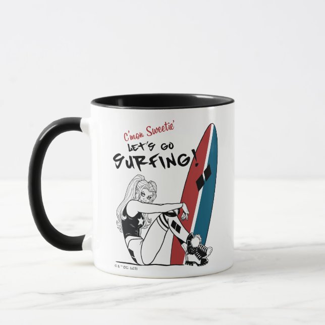 Harley Quinn - Let's Go Surfing Mug (Left)