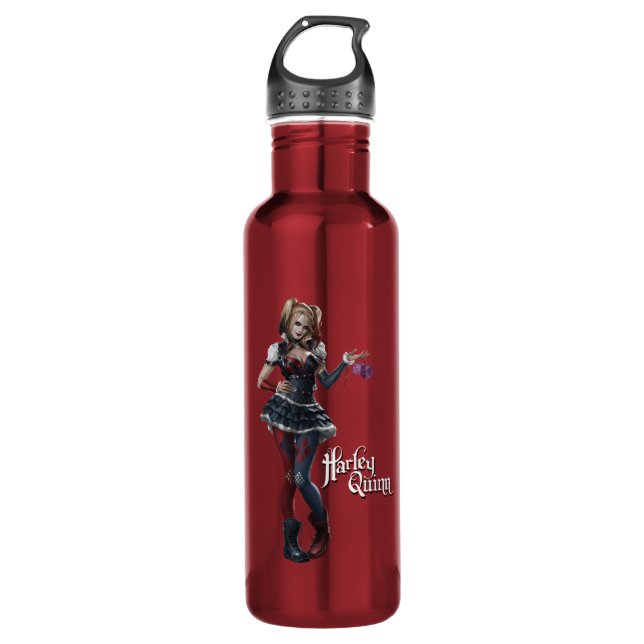 Harley Quinn With Fuzzy Dice 710 Ml Water Bottle (Front)