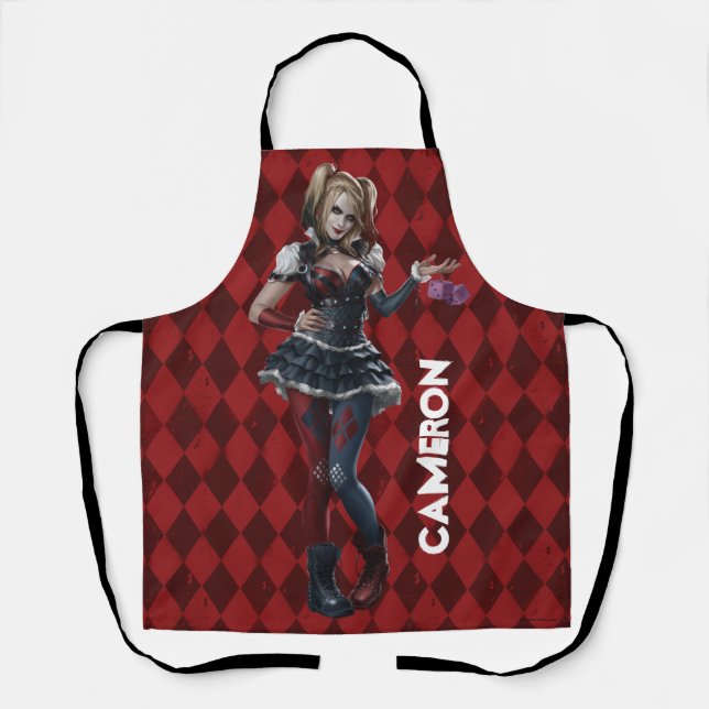 Harley Quinn With Fuzzy Dice Apron (Front)