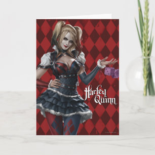 Harley Quinn With Fuzzy Dice Card