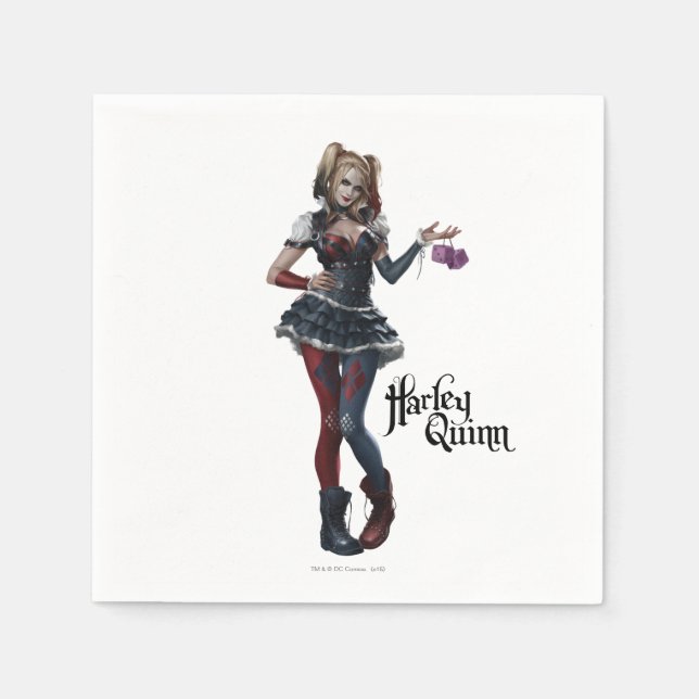 Harley Quinn With Fuzzy Dice Napkin (Front)