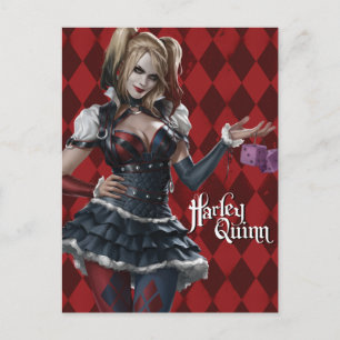 Harley Quinn With Fuzzy Dice Postcard