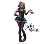 Harley Quinn With Fuzzy Dice Standing Photo Sculpture<br><div class="desc">Batman: Arkham Knight | Check out this character art of Harley Quinn posing with a pair of purple dice.</div>