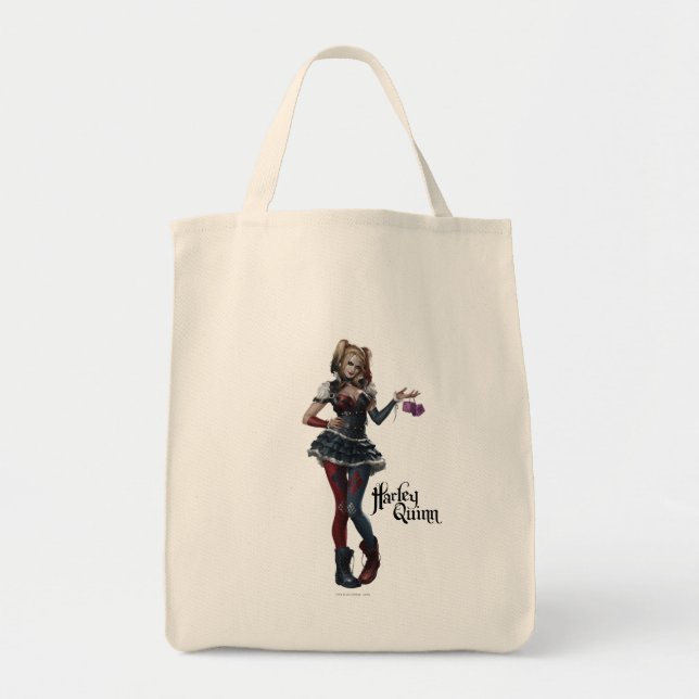 Harley Quinn With Fuzzy Dice Tote Bag (Front)