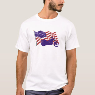 Harley Silhouette On American Flag Tanktop