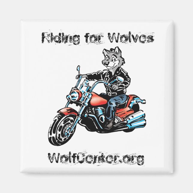 Harley Wolf Square Magnet (Front)