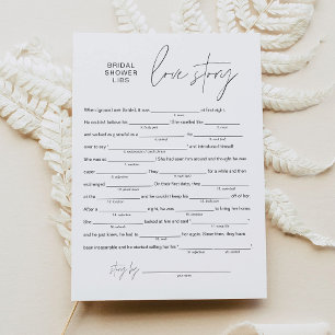 HARLOW Bridal Shower Libs, Fill in the Blank Card