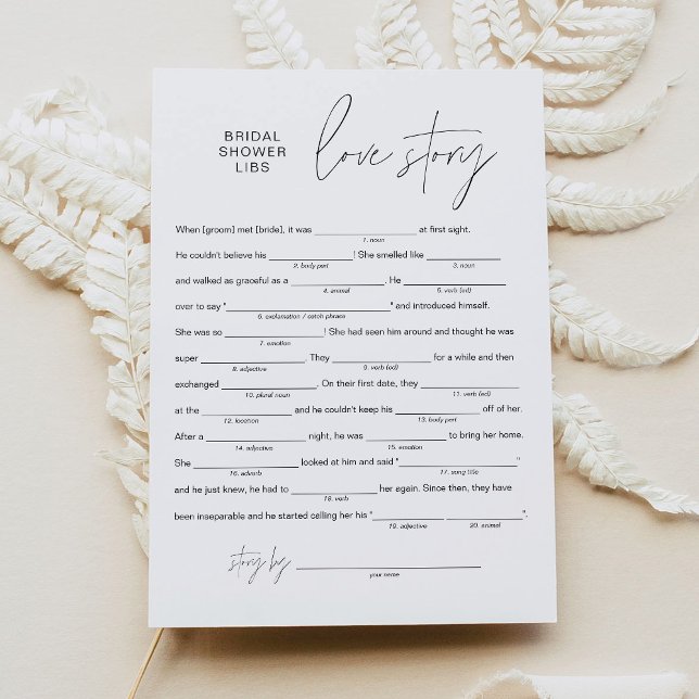 HARLOW Bridal Shower Libs, Fill in the Blank Card (Creator Uploaded)
