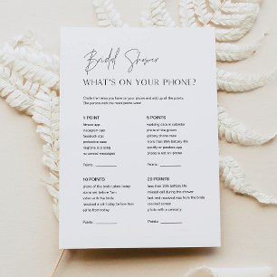 HARLOW Bridal Shower What's On Your Phone Game Invitation