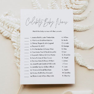HARLOW Celebrity Baby Name Baby Shower Game Invitation