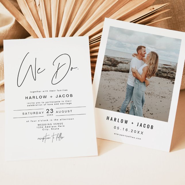 HARLOW Edgy Bold Modern We Do Photo Wedding Invitation (Creator Uploaded)