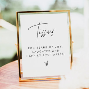 HARLOW Edgy Modern Minimalist Tissues Wedding Sign