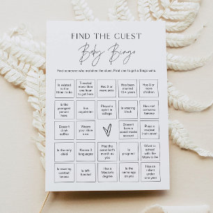 HARLOW Find The Guest Baby Bingo Game Card