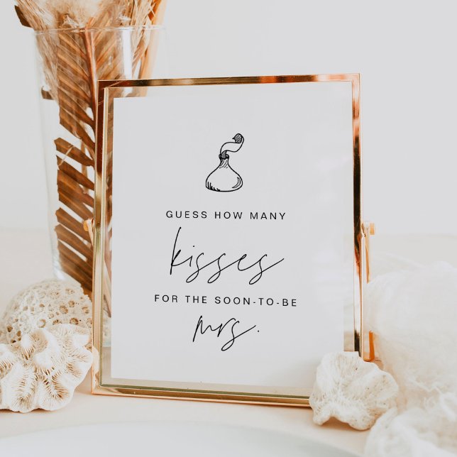 HARLOW Guess How Many Kisses Bridal Shower Game Poster (Creator Uploaded)