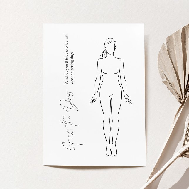 HARLOW Guess The Dress Bridal Shower Game Card (Creator Uploaded)