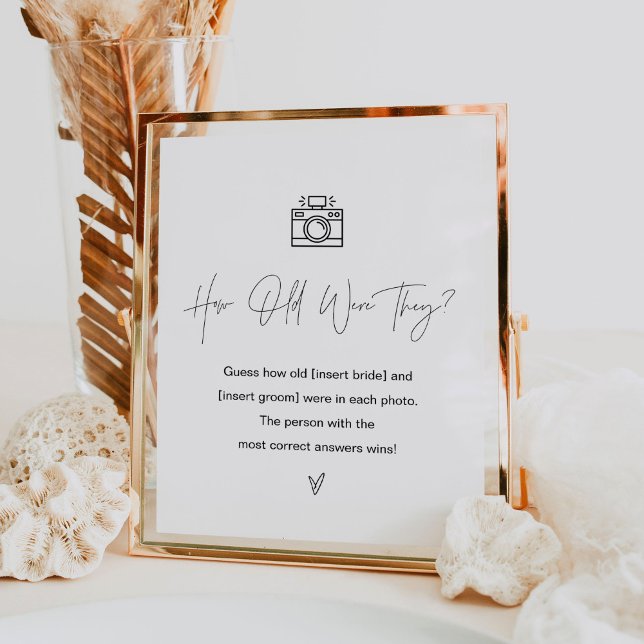 HARLOW How Old Were They Bridal Shower Game Sign (Creator Uploaded)