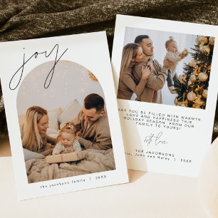 HARLOW Joy Edgy Modern Arch Photo Holiday Invitati Invitation