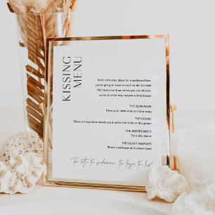 HARLOW Kissing Menu Wedding Sign