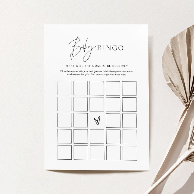 HARLOW Minimalist Baby Shower Bingo Game Card (Creator Uploaded)