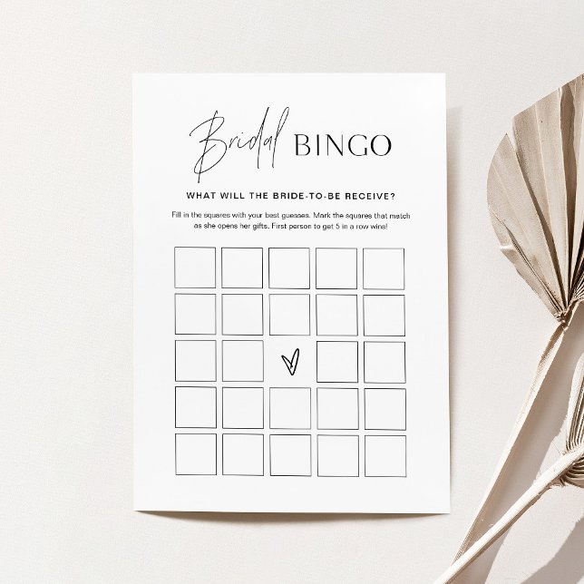 HARLOW Minimalist Bridal Shower Bingo Game Card (Creator Uploaded)