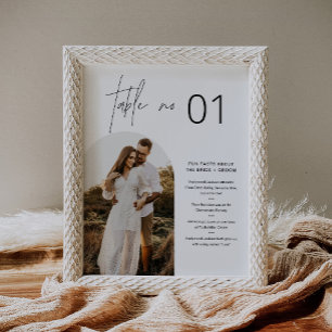 HARLOW Minimalist Table Number with Fun Facts 8x10 Poster