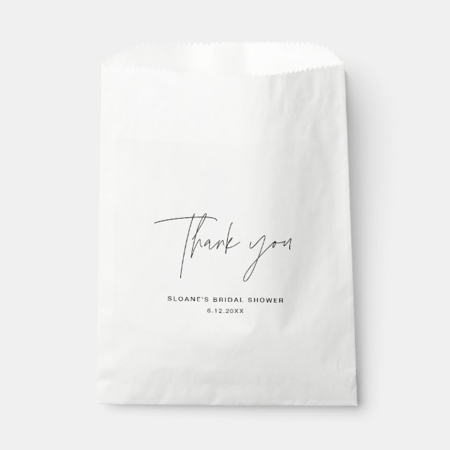 HARLOW Minimalist Thank You Bridal Shower Favour Bags (Front)