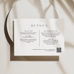 HARLOW Minimalist Wedding Details 6.5x4.25 Enclosure Card