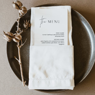 HARLOW Minimalist Wedding Menu 4x9