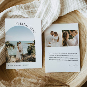 HARLOW Minimalist Wedding Photo Thank You Card
