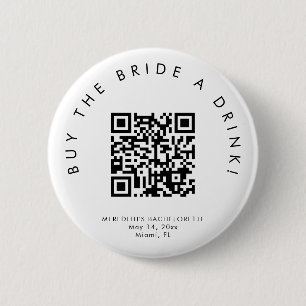 HARLOW modern buy the bride a drink button pin