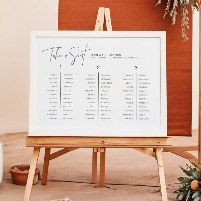 HARLOW Modern Minimalist Banquet Table Seating Poster (Creator Uploaded)