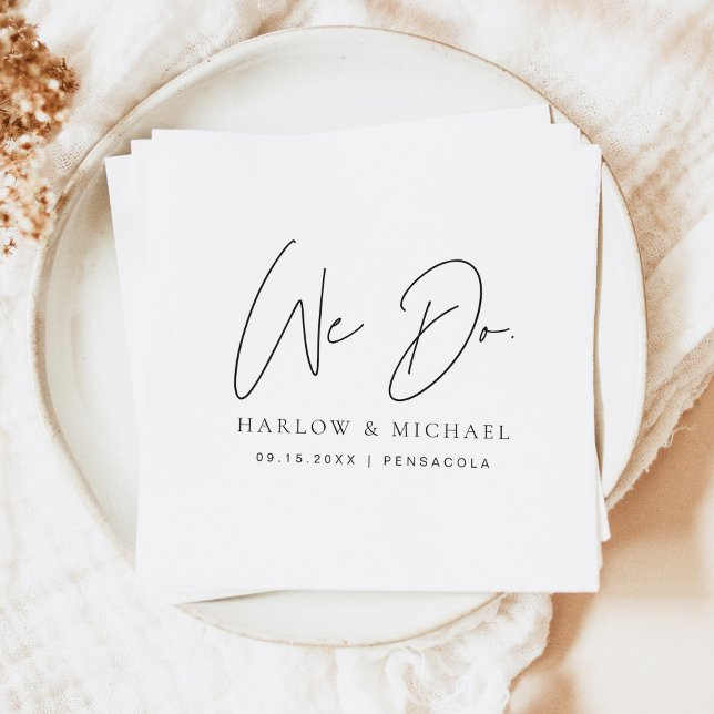 HARLOW Modern Minimalist We Do Wedding Napkin (Creator Uploaded)
