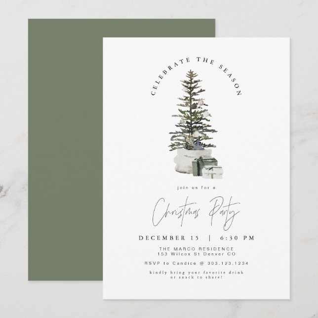 HARLOW Modern Secret Santa Gift Exchange Invitatio Invitation (Front/Back)