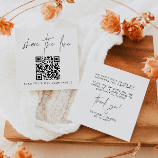 HARLOW Modern Share the Love QR Code Table Cards