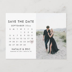 HARLOW modern simple clean save the date postcard