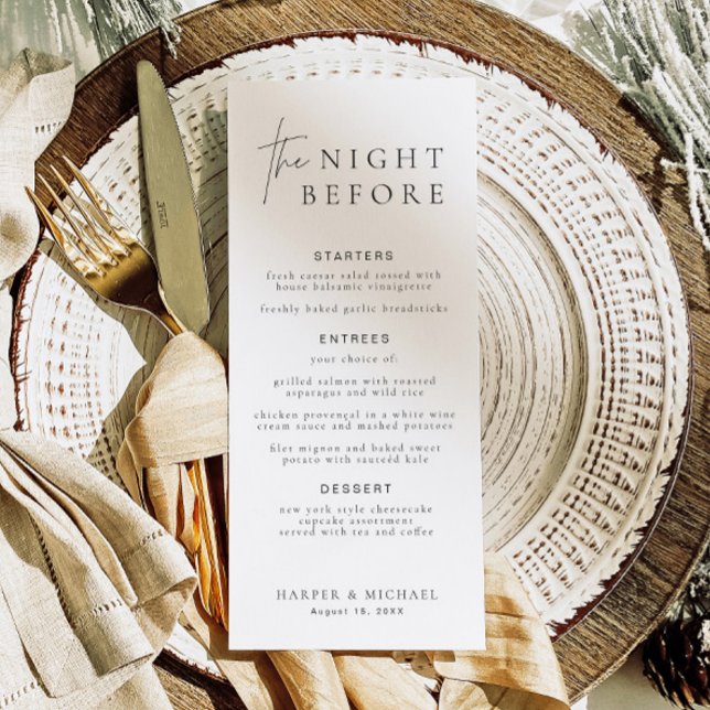 HARLOW Modern The Night Before Rehearsal Menu Card (Creator Uploaded)
