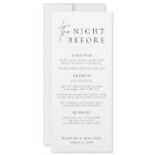 HARLOW Modern The Night Before Rehearsal Menu Card