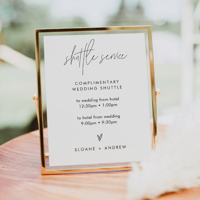 HARLOW Modern Wedding Shuttle Service Sign (Creator Uploaded)