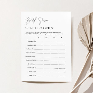 HARLOW Scattergories Bridal Shower Game Card