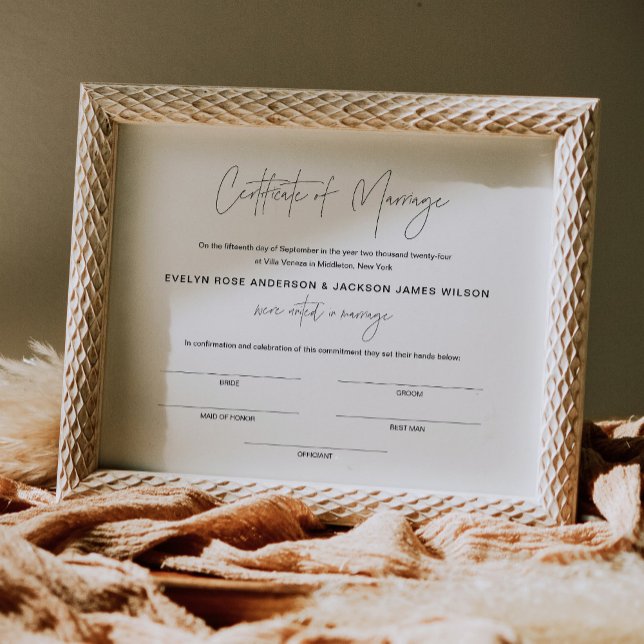 HARLOW Wedding Certificate Of Marriage 8x10 Poster (Creator Uploaded)