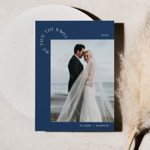 HARLOW Wedding Elopement We Tied The Knot - Navy Invitation