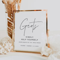 HARLOW Wedding Mens Bathroom Basket Sign