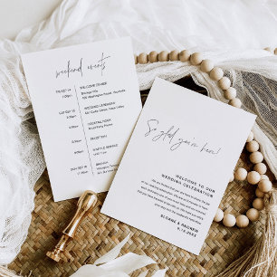HARLOW Welcome Letter and Wedding Itinerary Card