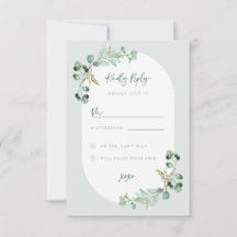 HARLYN RSVP Eucalyptus Bridal Shower Reply Card