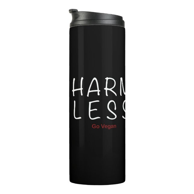 Harm Less - Go Vegan (Light Version) Thermal Tumbler (Rotated Right)