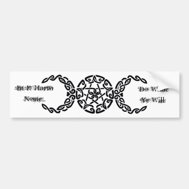 Harm None bumper sticker (Front)