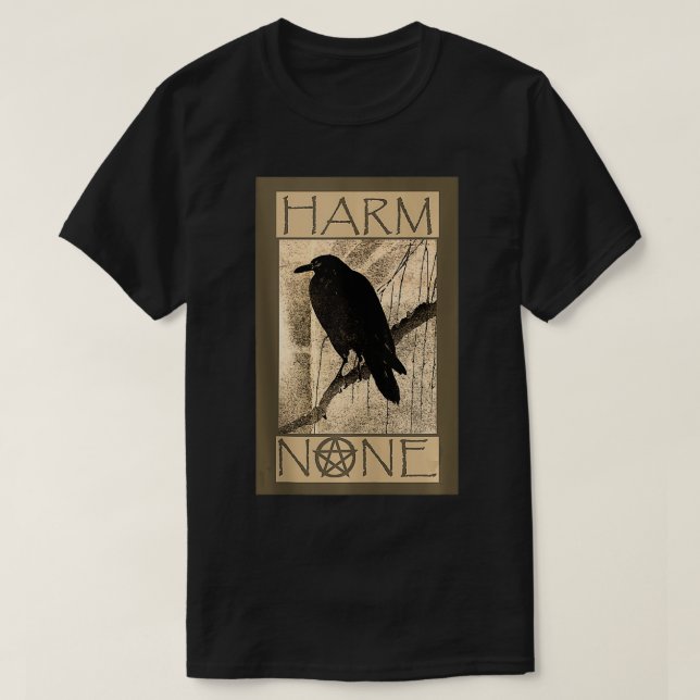 Harm None WiccanPagan Design  T-Shirt (Design Front)