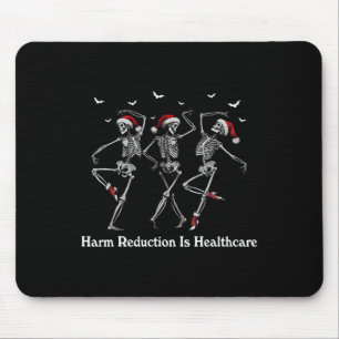 Harm Reduction Skeleton Dancing Christmas Overdose Mouse Mat