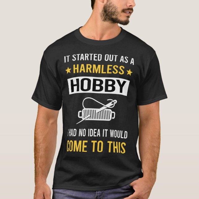 Harmless Hobby Needlepoint Canvas Work T-Shirt (Front)